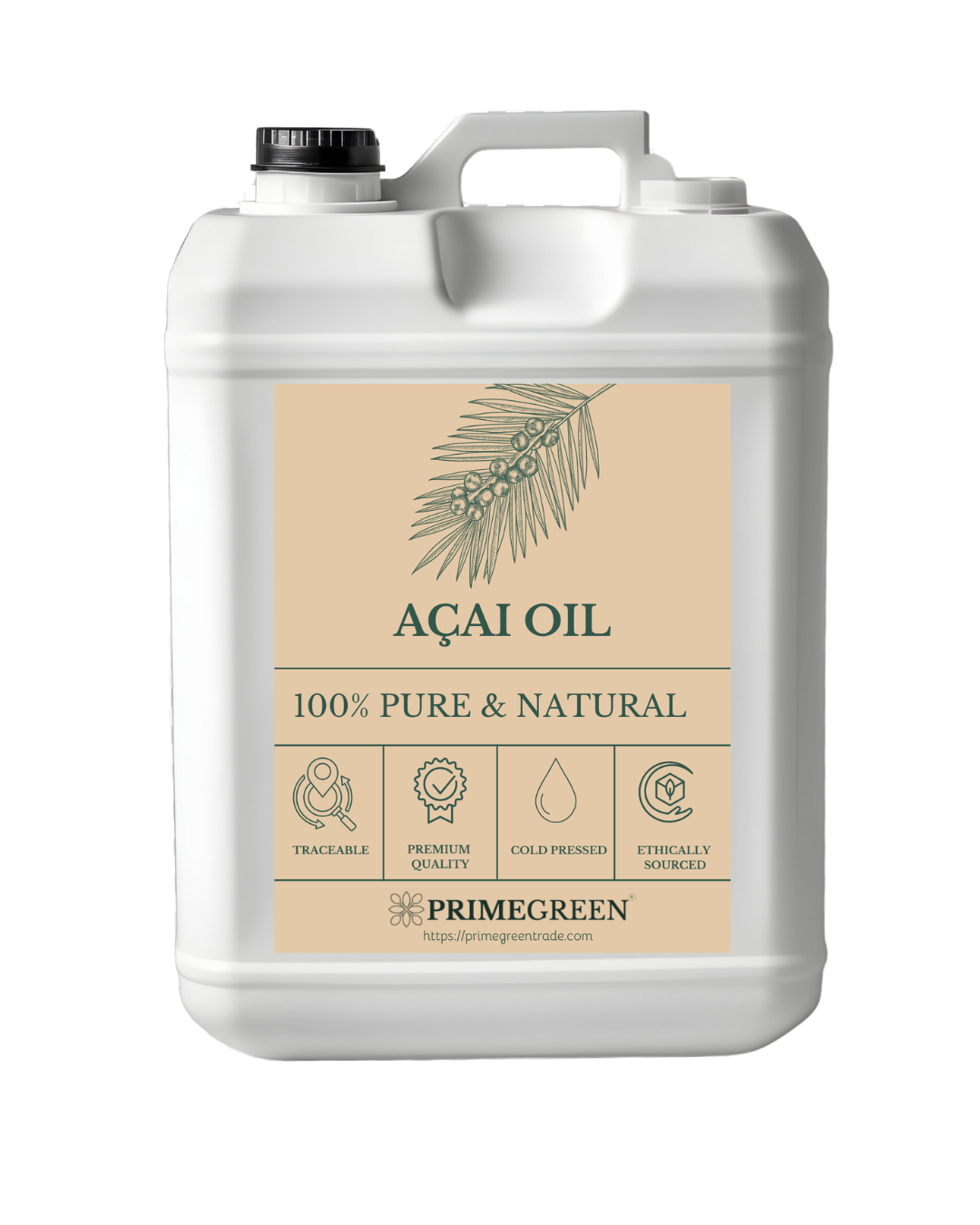 Açai oil jerrycan