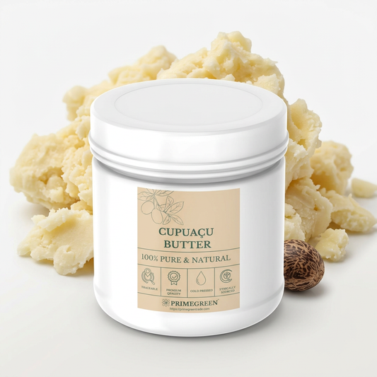 Jar of cupuácu butter with a visible brand label on a white background